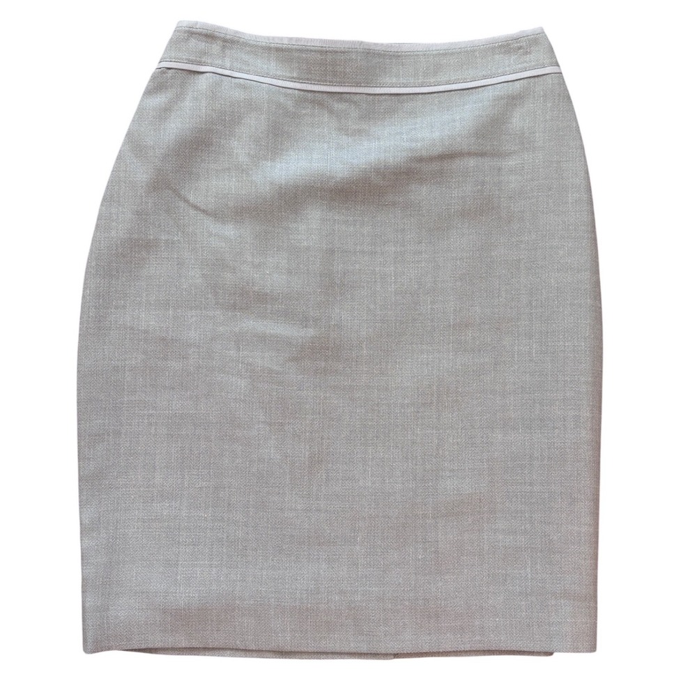 Brooks Brothers Loro Piana Wool Linen Silk Pencil Skirt Grey Petite 4P